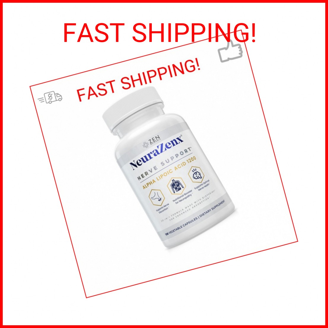 Zen Nutrients NeuraZenX Nerve Support & Peripheral Neuropathy Support Supplement