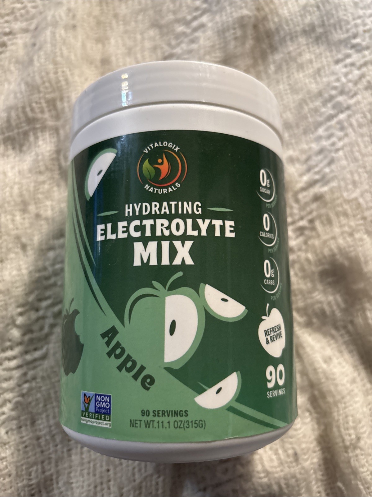 Vitalogix Naturals Apple Hydrating Electrolyte Mix 90 Servings BB 04/26