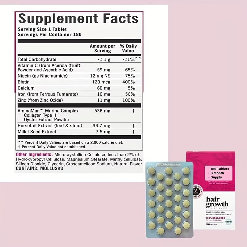 1-3pack Viviscal Hair Growth Dietary Supplement with Collagen Complex 180 Tablet