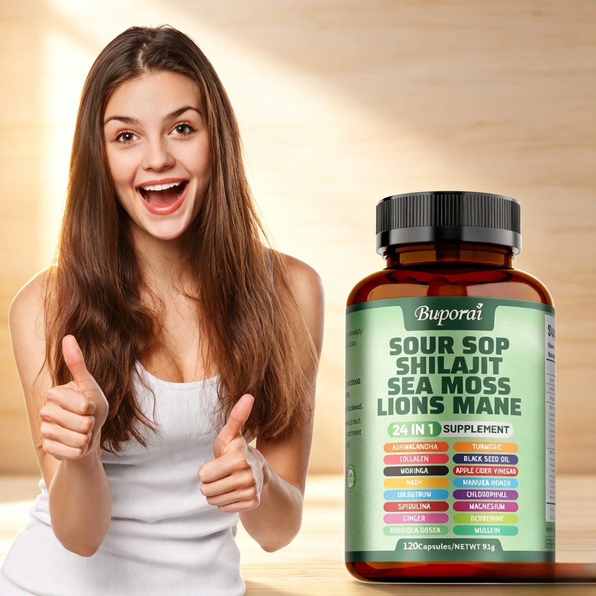 Soursop 24-in-1 Supplement ,Supports Skin, Joint & Bone Health, 120 Caps