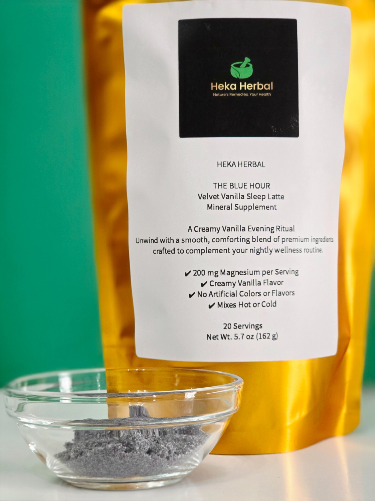 Magnesium Sleep Drink Mix | Blue Hour Vanilla Herbal Blend | 20 Servings
