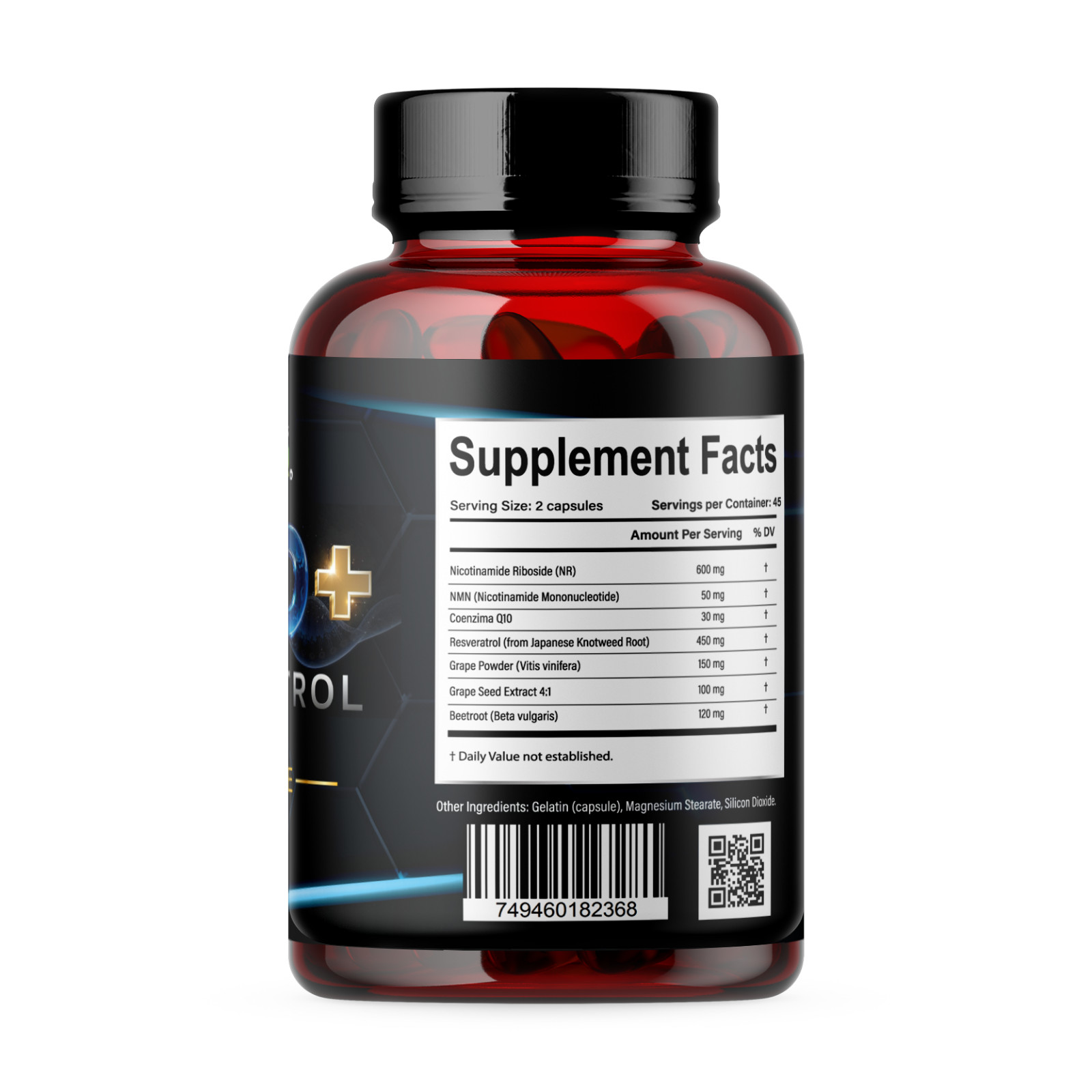 NAD+ Supplement for Anti-Aging Energy Focus & Nicotinamide Riboside Resveratrol