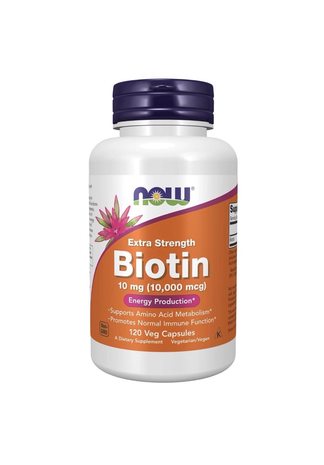 NOW FOODS Biotin 10 mg 10 000 mcg Extra Strength 120 Veg Capsules Exp 2/27