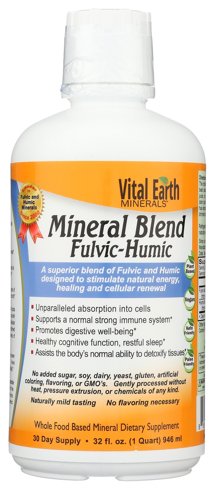 Mineral Blend Fulvic And Humic Vital Earth Minerals 32 Oz Supplement 1 Pack