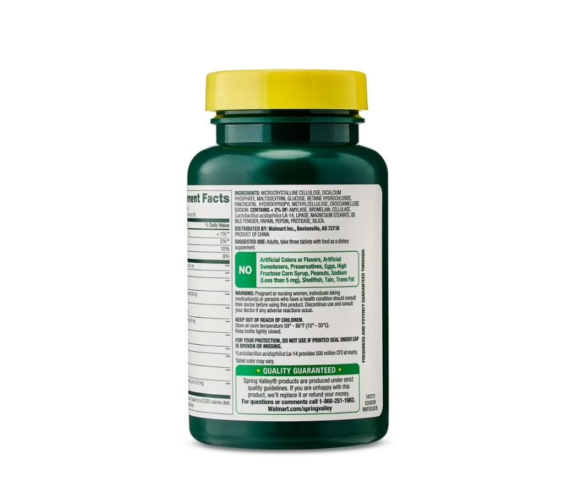 Spring Valley Probiotic Multi-Enzyme Digestive Formula Tablets 200 Count TikTok