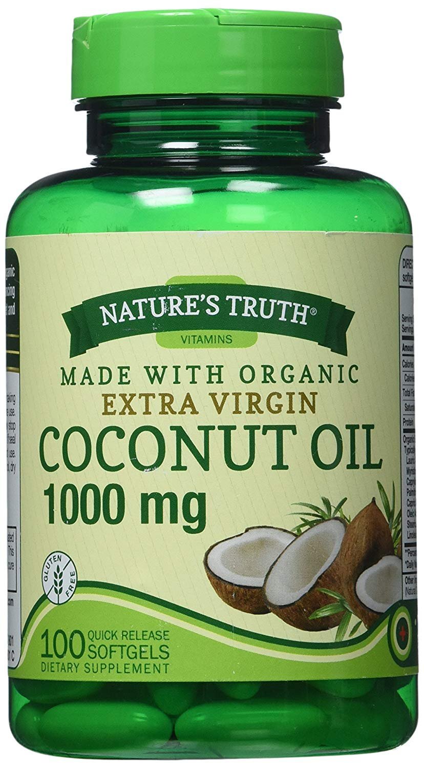 Nature’s Truth Extra Virgin Coconut Oil Quick Release Softgels 1000mg 100 Count