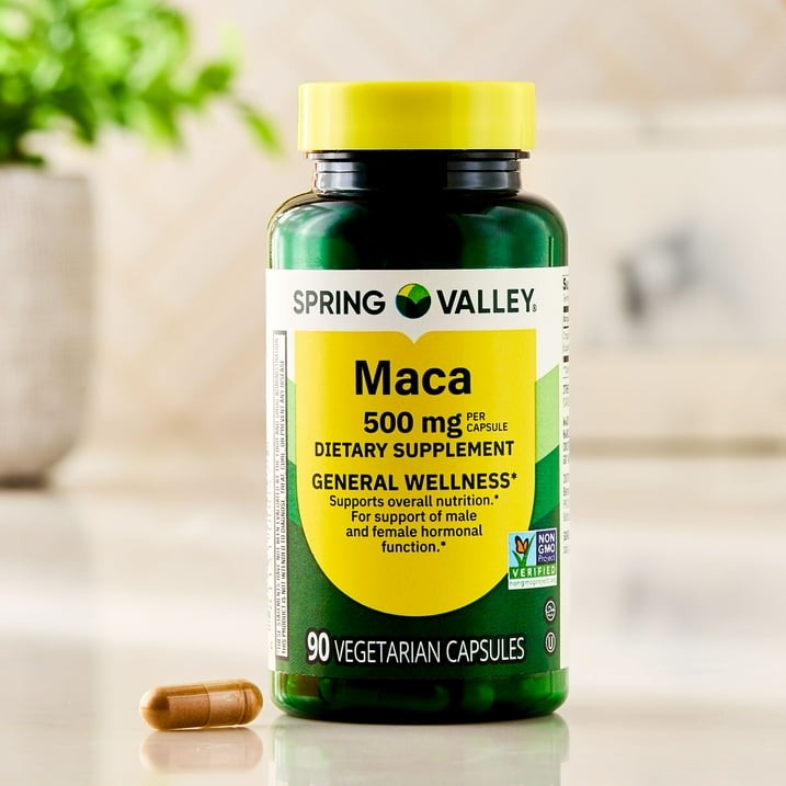 Spring Valley Maca 500mg Vegetarian Capsules General Wellness 90 Count