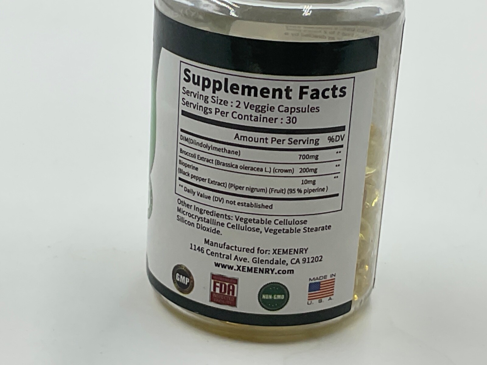 Xemenry DIM+Bioperine Natural Support Complex All Natural 60Capsules Exp:11/2025