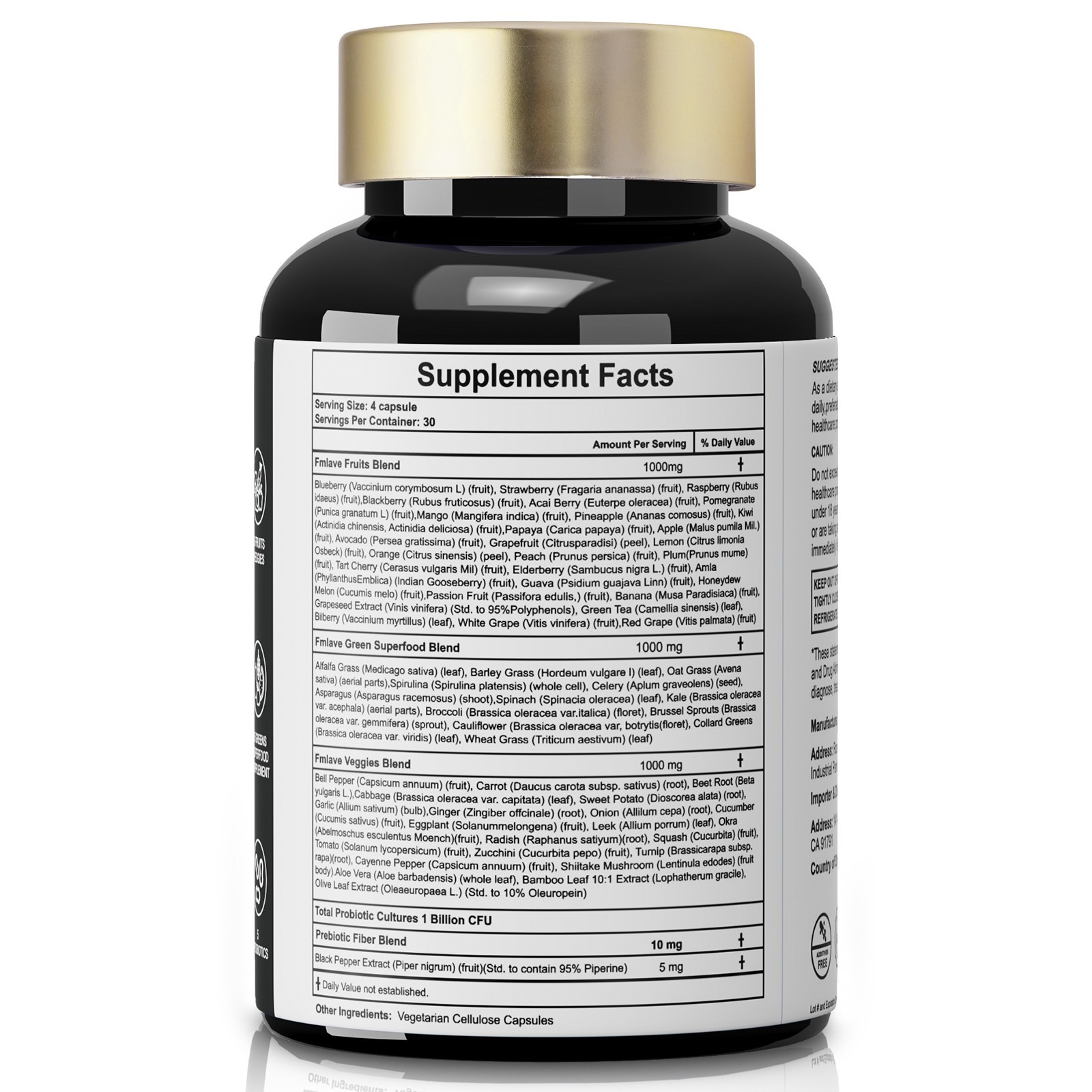 70 Fruits and Veggies Whole Food Supplement with Superfood & 5 Probiotic Strains