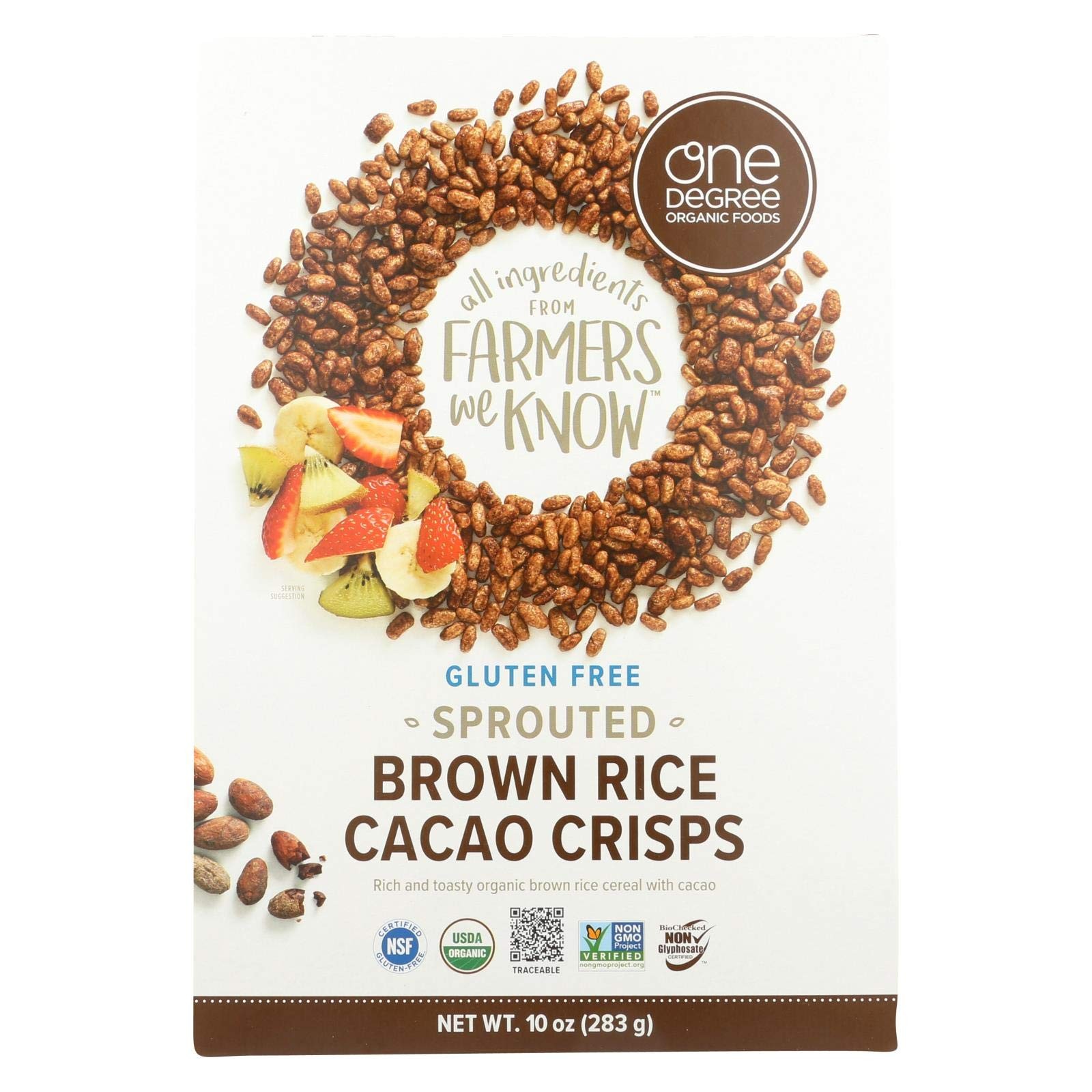 One Degree Organic Foods Sprouted Brown Rice – Cacao Crisps – Case Of 6-10…