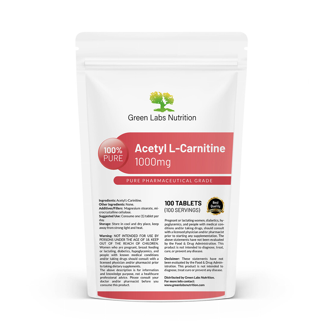 ACETYL L-CARNITINE (ALCAR) 1000mg tablets PHARMACEUTICAL GRADE