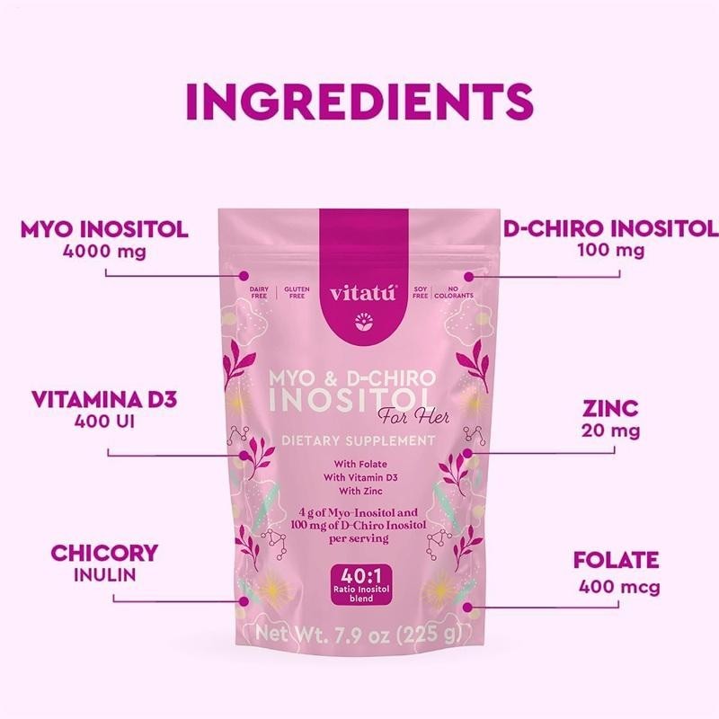 Vitatú | Myo A Folic with | 40:1 Mix Ideal (1g) Inositol D-Chiro & (4g) Inositol