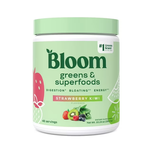 Bloom Nutrition Greens & Superfoods Powder 10.24 Oz Strawberry Kiwi 09/26