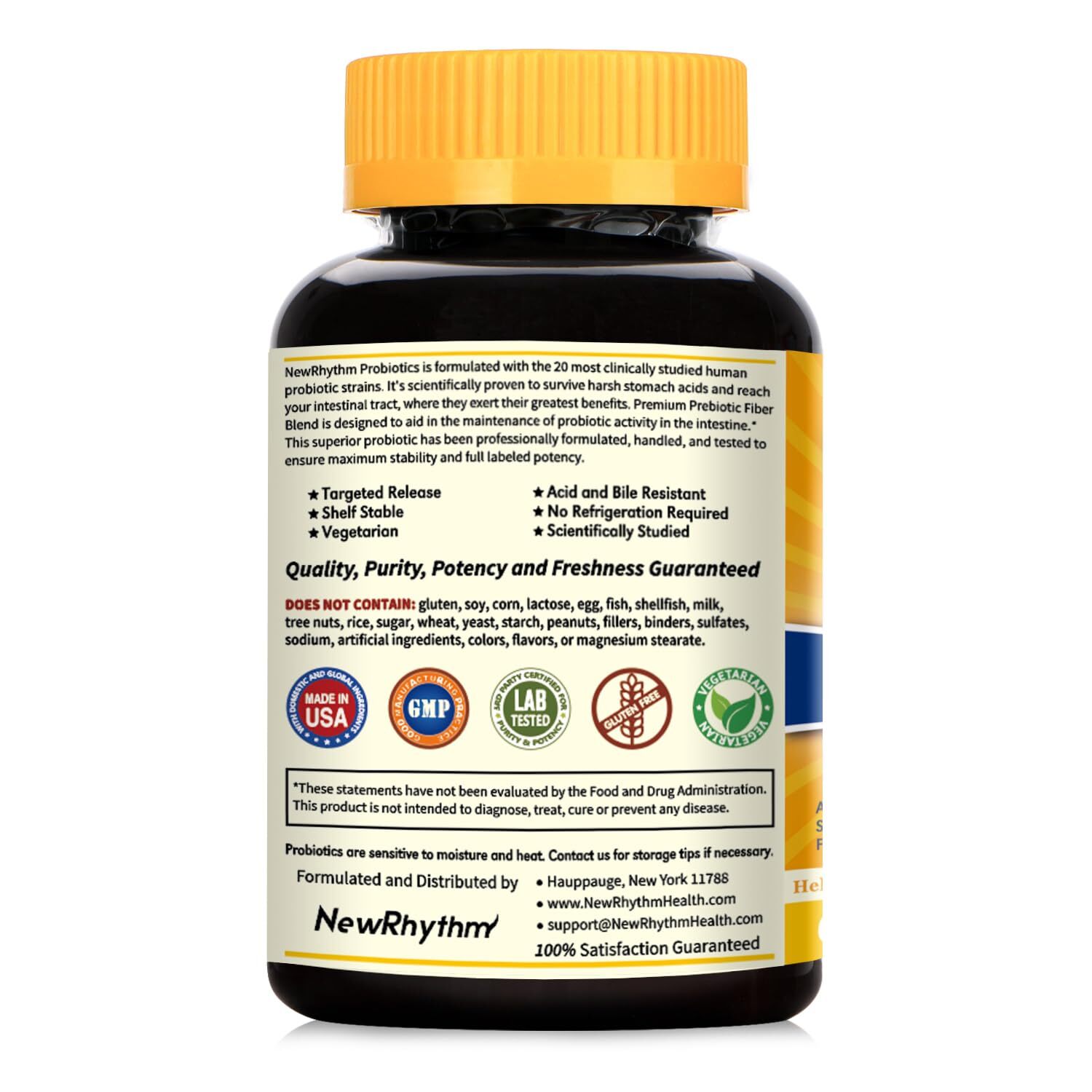 Probiotics 50 Billion CFU 20 Strains, 60 Veggie Capsules, Targeted Release Te…