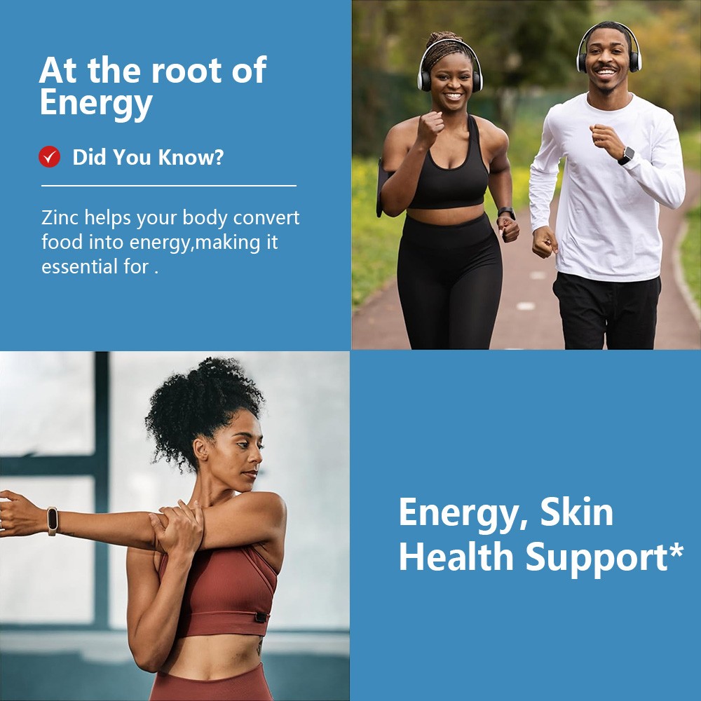 Zinc Sulfate Immune Health Support Supplement,120 Capsules,Skin & Energy Support
