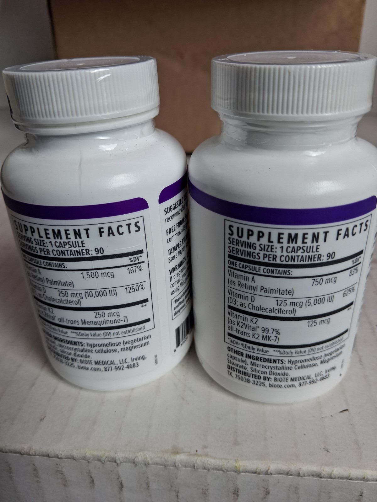 Biote Nutraceutical ADK 10 + ADK 5 (One Of Each) Immunity Cardiovascular,