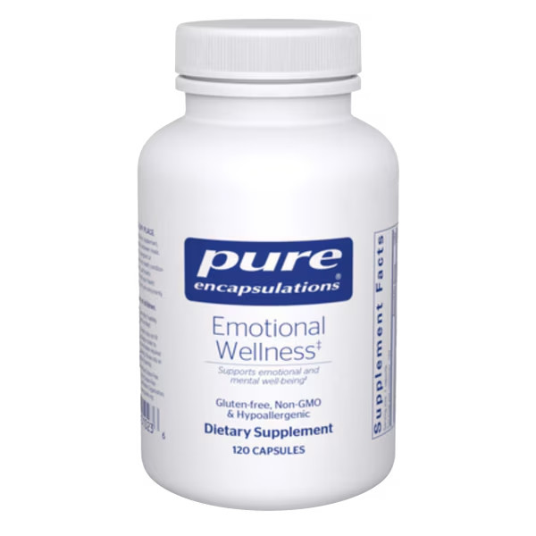 Pure Encapsulations Emotional Wellness 120 capsules, New, Exp 7/27. 5-HTP, GABA