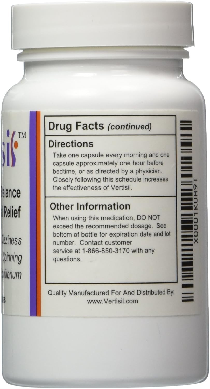 Quick Relief from Dizziness – 60 All-Natural Vertigo Capsules in Compact Bottle