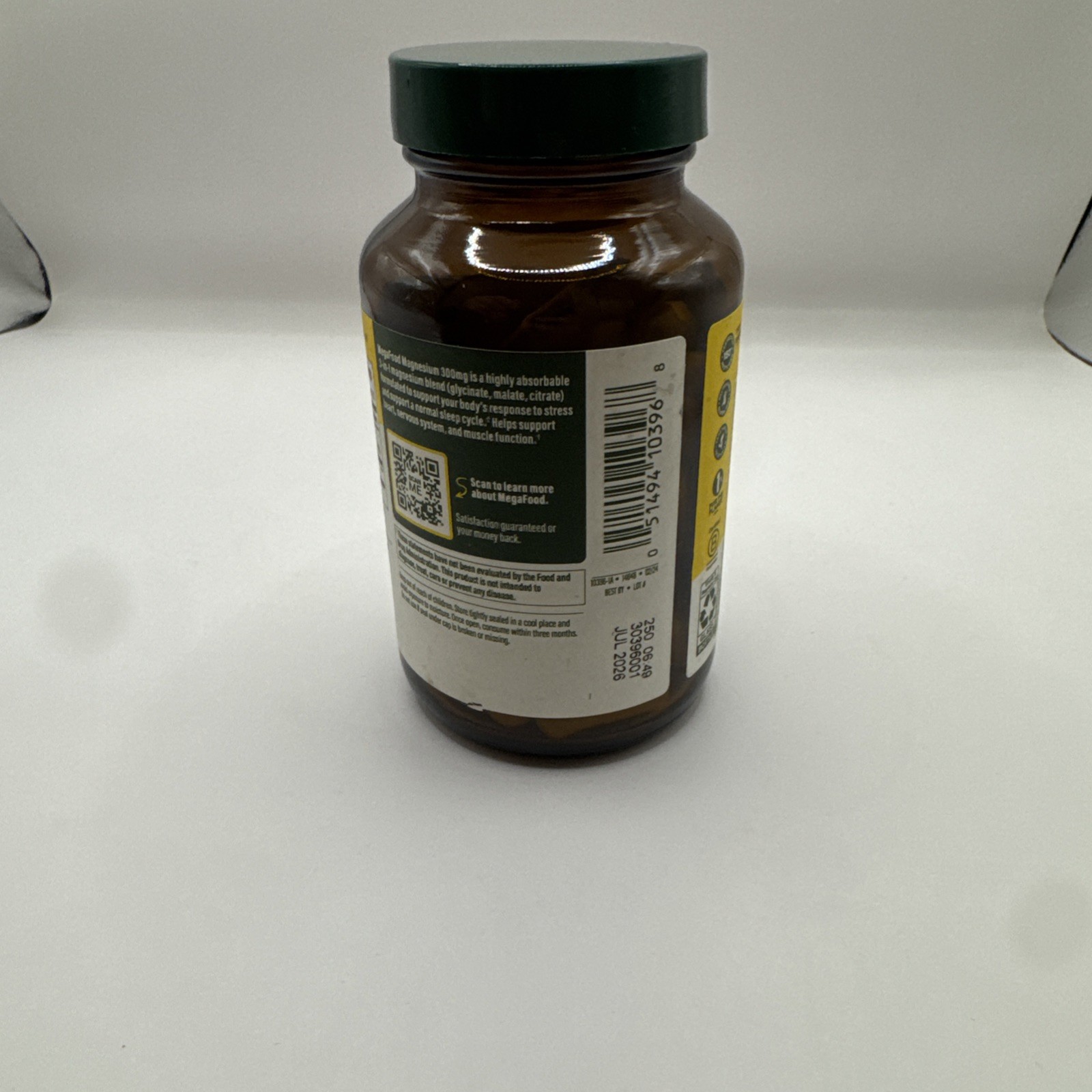 MegaFood Magnesium 300 mg 60 Capsules . Exp. 07/26