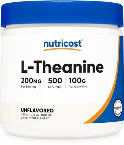 L-Theanine Powder 100g – Gluten Free, Non-GMO, Relaxation & Focus Supplement