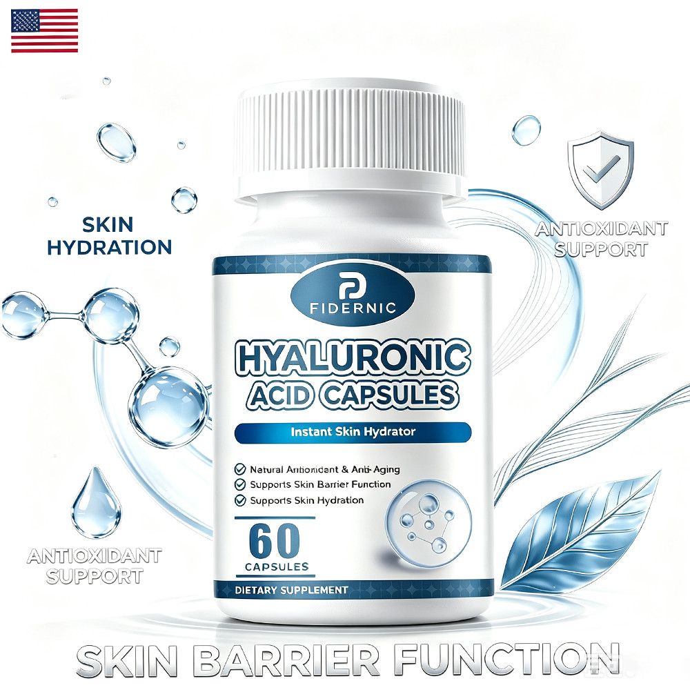 Hyaluronic Acid Capsules Skin Hydration Joint Support Supplement 60 capsules