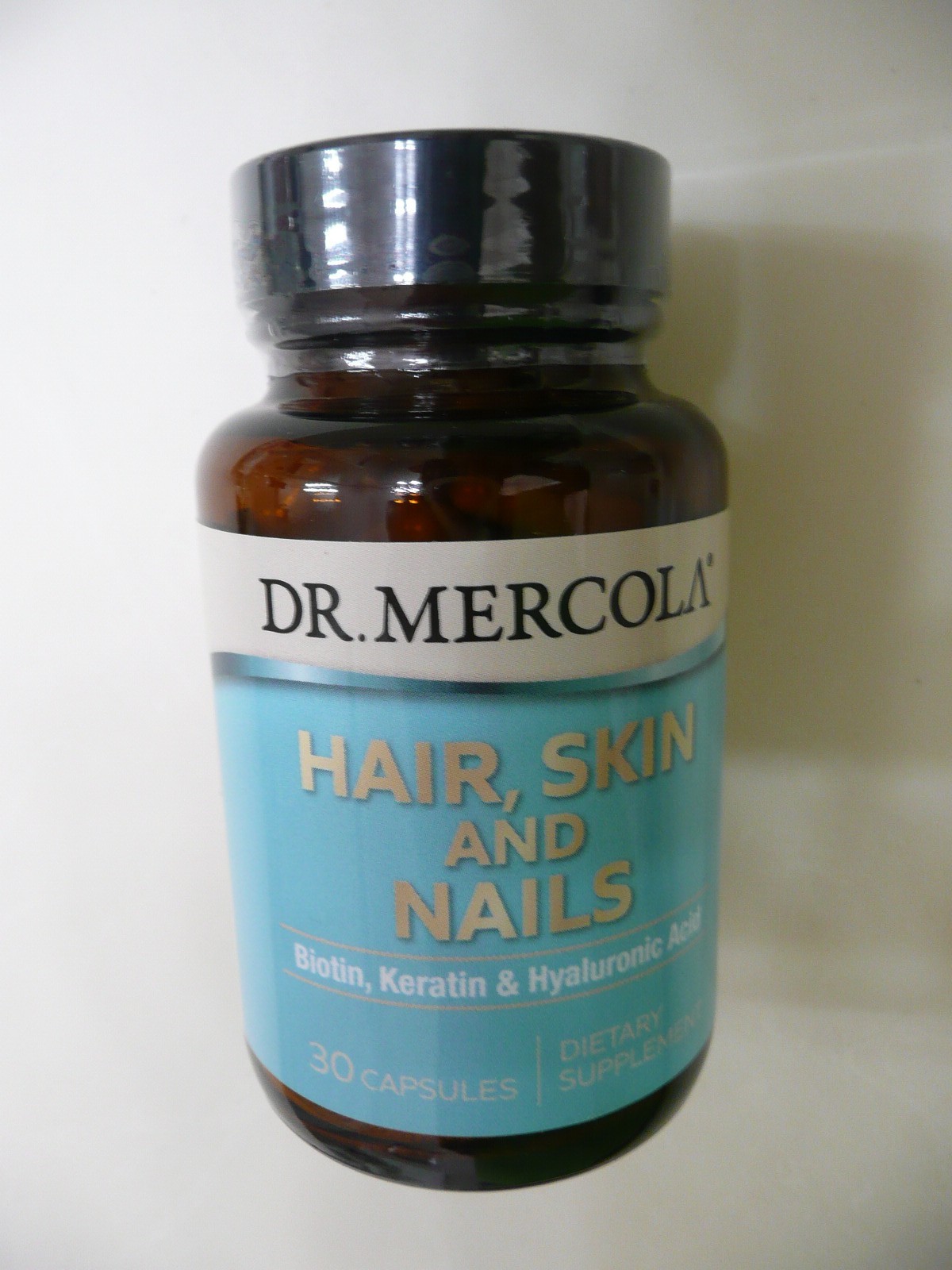 Dr Mercola Hair,Skin and Nails 30 Caps w Biotin, Keratin, Hyaluronic Acid 04/27