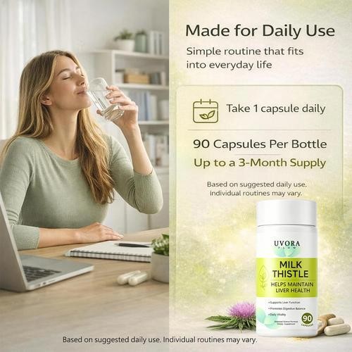 2x Uvora Milk Thistle Detox, Premium Herbal Supplement With Milk Thistle Extrac
