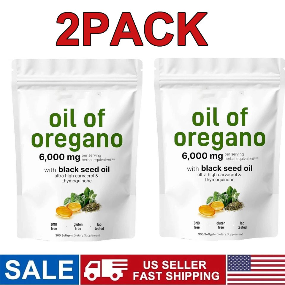 2 Pack Micro Ingredients Oil of Oregano Softgels 6000mg 300 Serving, Per Count
