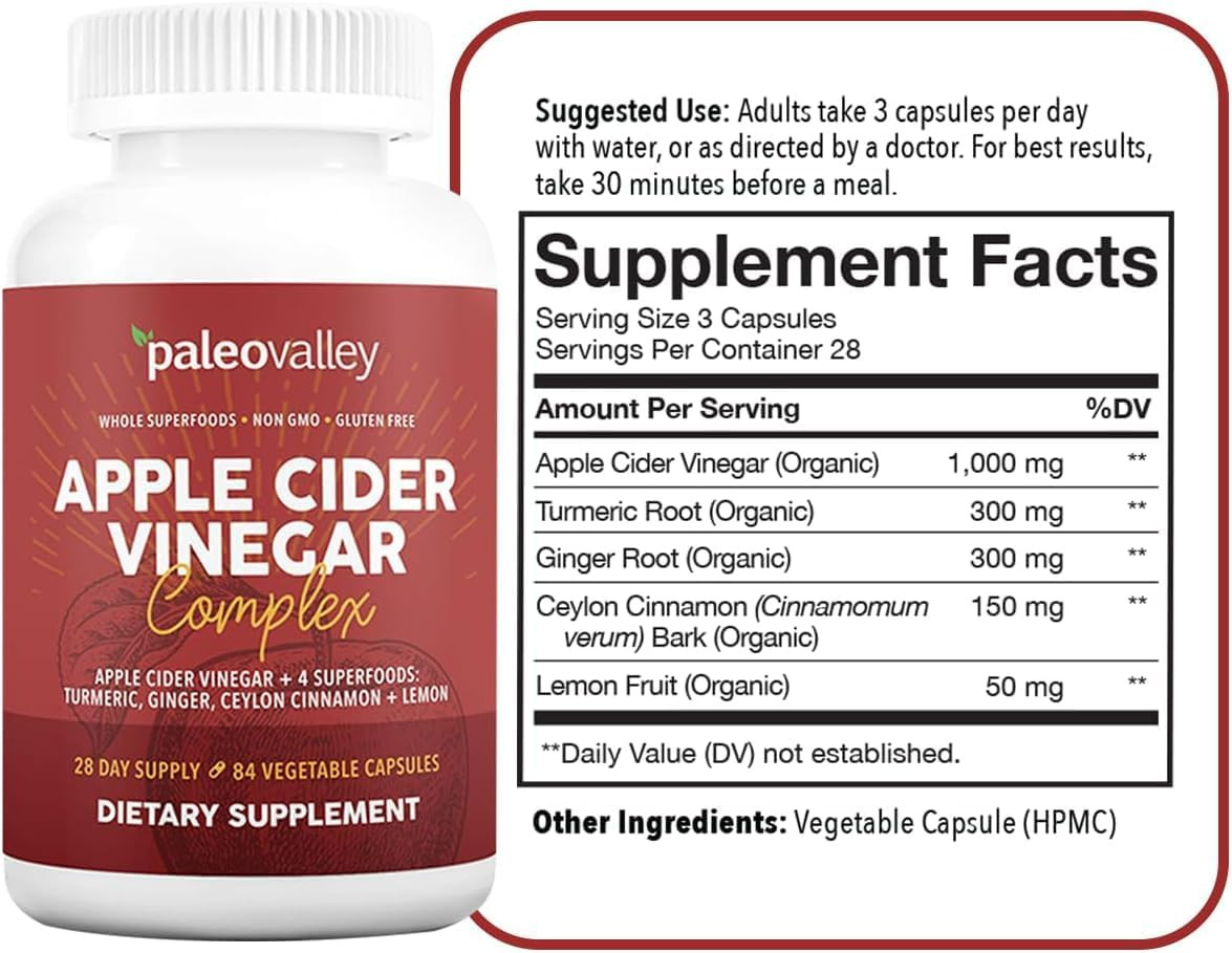 Apple Cider Vinegar Complex with Superfoods – Turmeric, Ginger, Ceylon Cinnam…