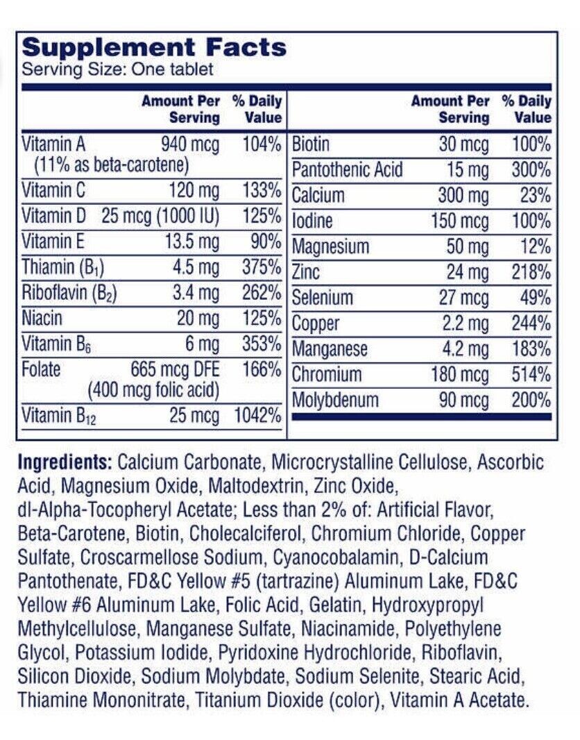 One A Day Women’s 50+ Healthy Advantage Multivitamin, 300 Tablets Gluten FREE