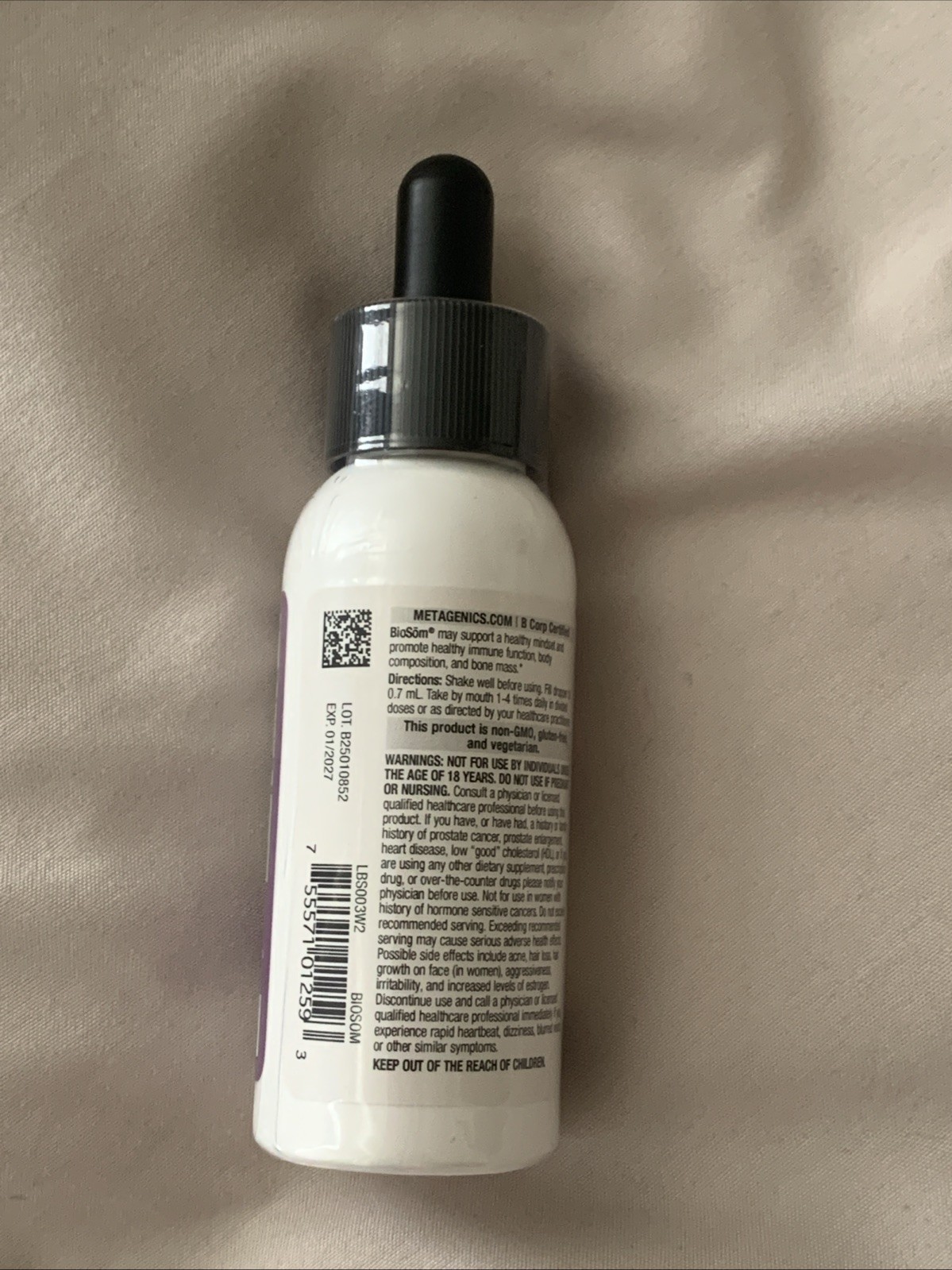 Metagenics BioSom – Stress – Liposomal DHEA Dropper 2 fl oz Exp 1/27 Sealed New