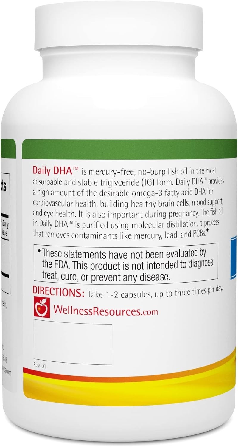 Daily DHA – Pure Triglyceride Fish Oil for Optimal Brain Function & Mood Support