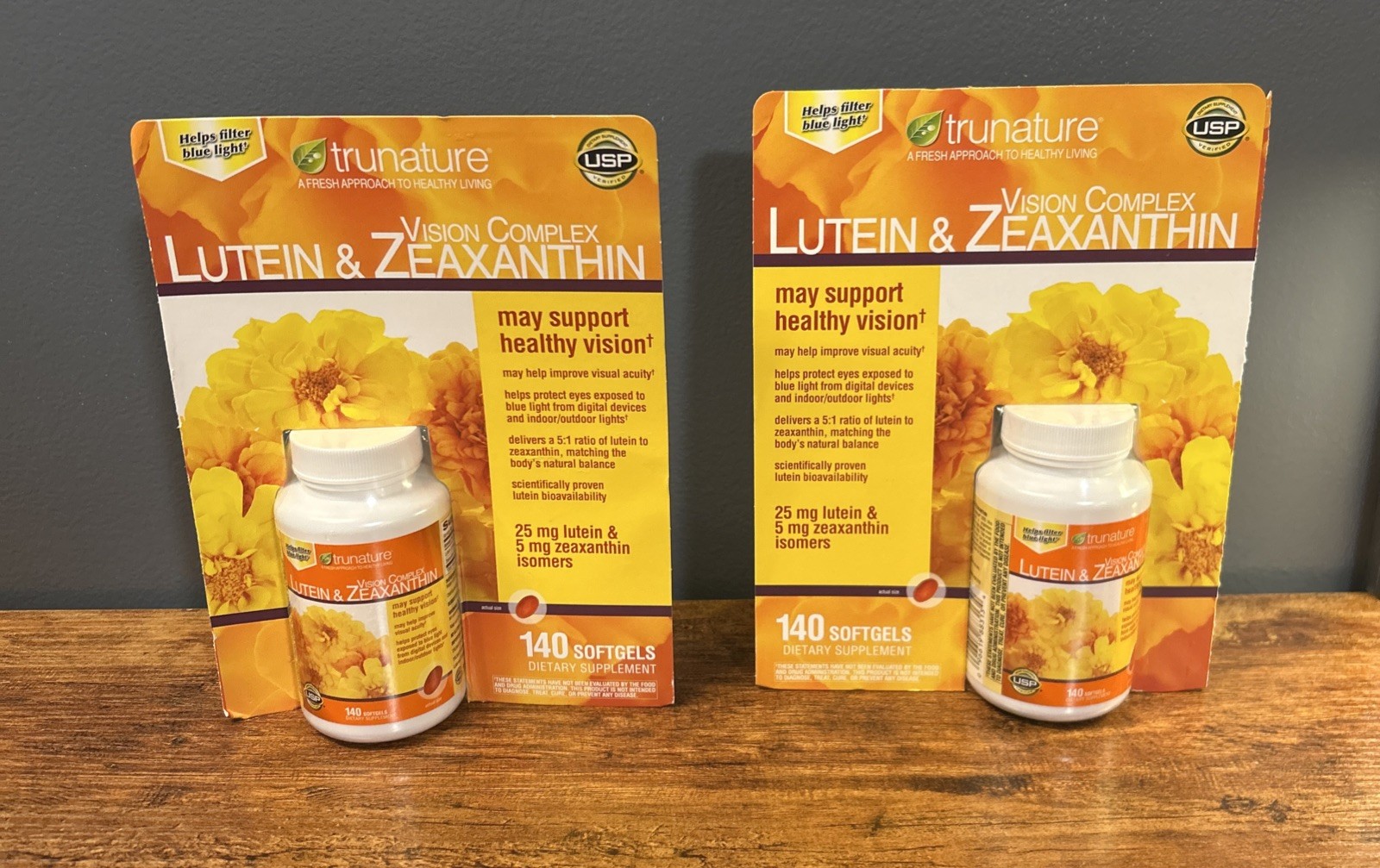 2x TruNature Vision Softgels Complex Lutein and Zeaxanthin 140 Count EXP. 1/2028