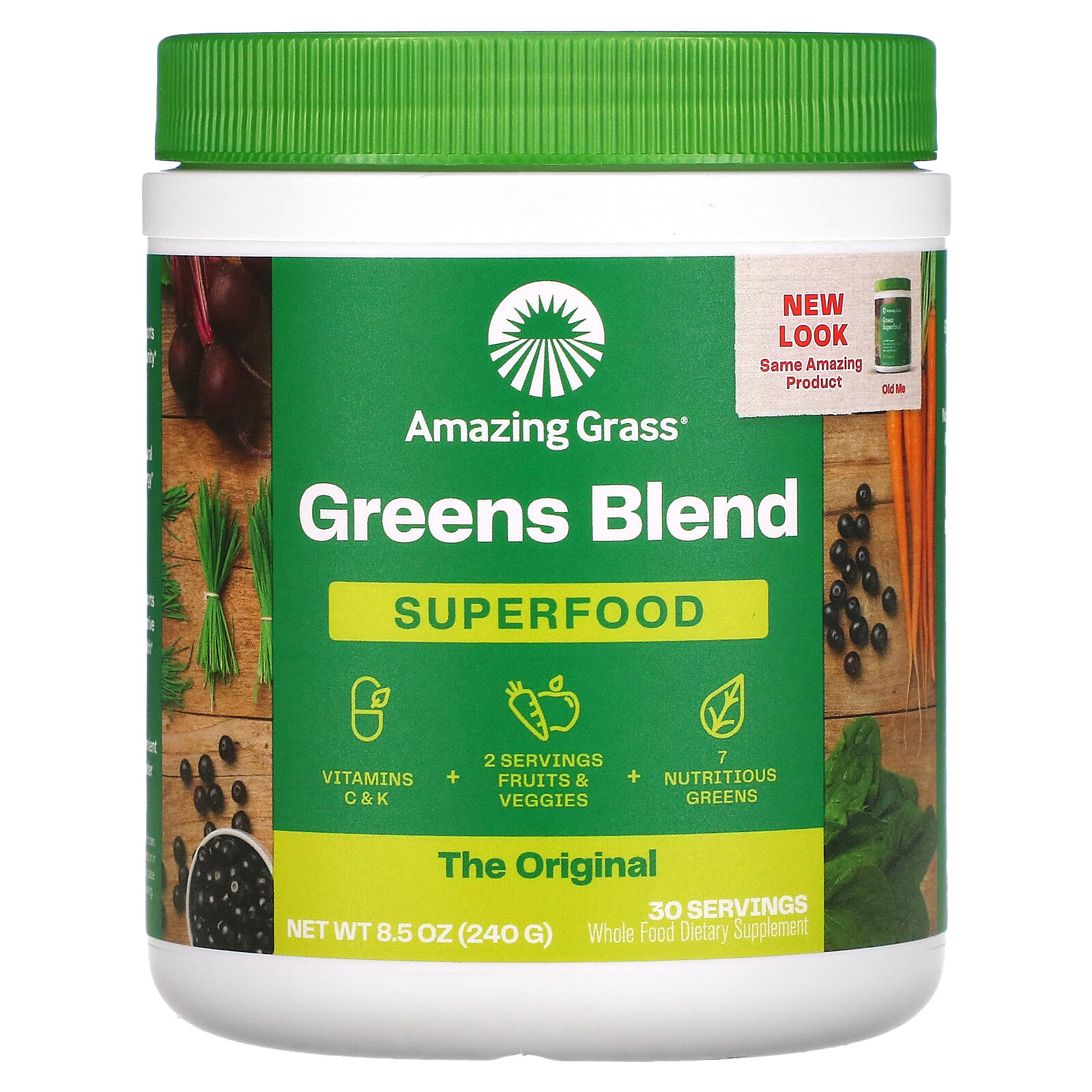 Amazing Grass Green Superfood Original 8 5 oz 240 g All-Natural, Gluten-Free,
