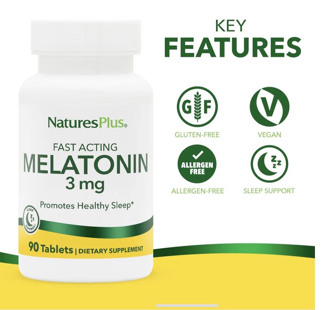 Natures Plus Melatonin 3 mg 270 Tabs- ( 3 Pack )Fast Acting 😴 Restful Sleep NEW