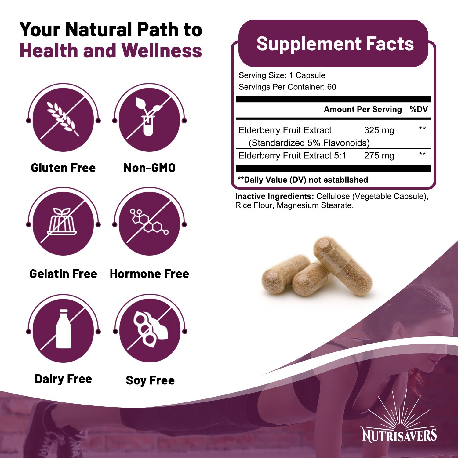 California Essentials Elderberry Zinc Vitamin C Immune Support 180 Capsules
