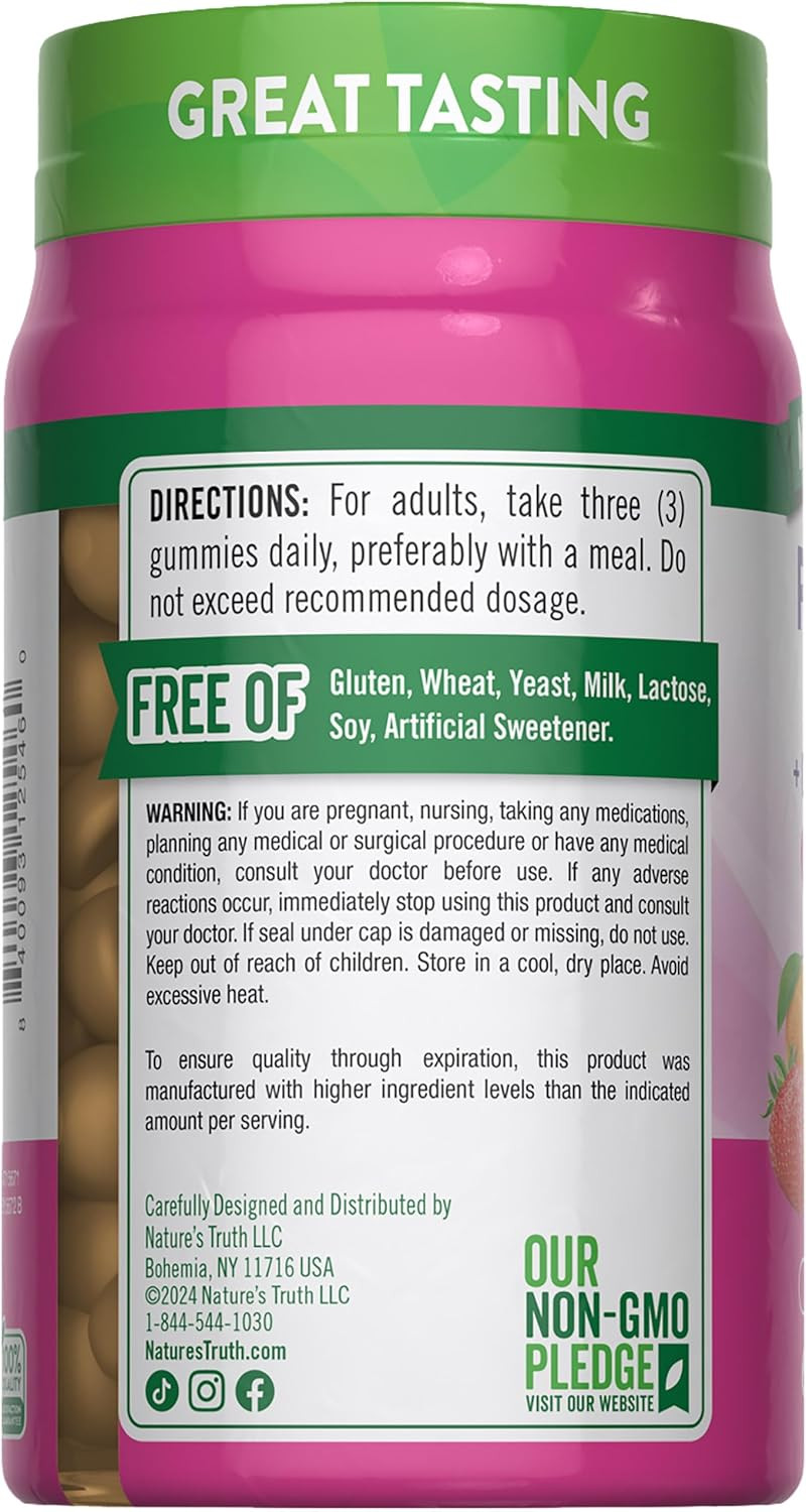 Prenatal Multivitamin Gummies | DHA & Folic Acid | 60 Count | by Nature’s Truth