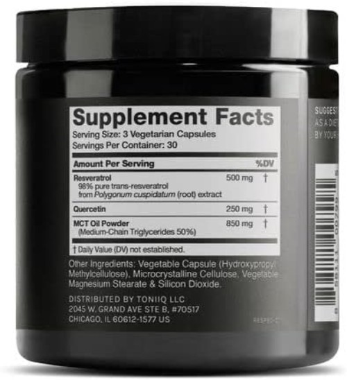 Ultra Purity NAD+ Boosting Blend with Resveratrol, Quercetin & MCT Oil