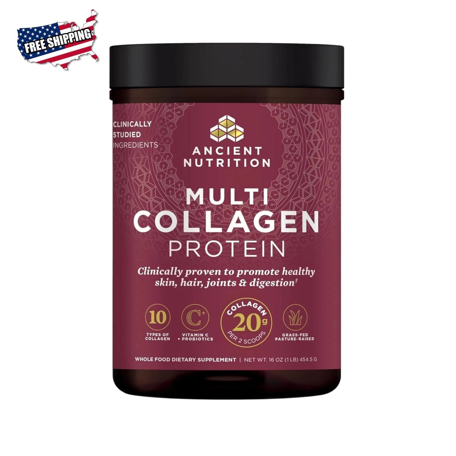 Ancient Nutrition Multi Collagen Protein Supplement 16oz 454.5g Brand New – US