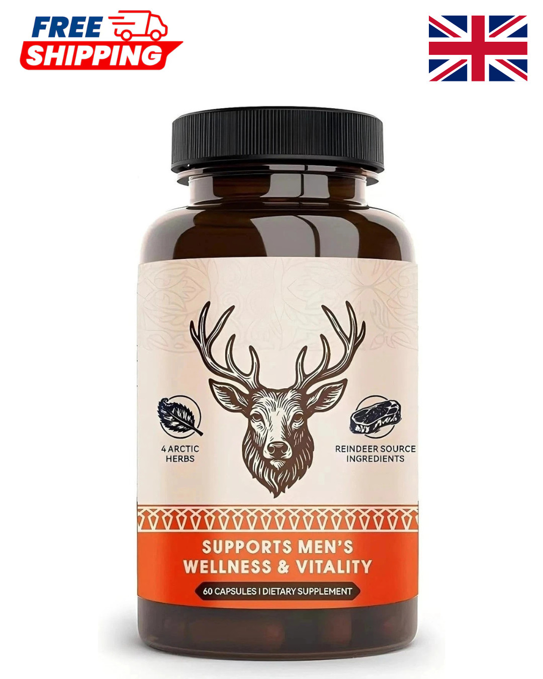 Primal Viking Men’S Overall Well-Being Supplement – Arctic Herbal & Caribou Extr