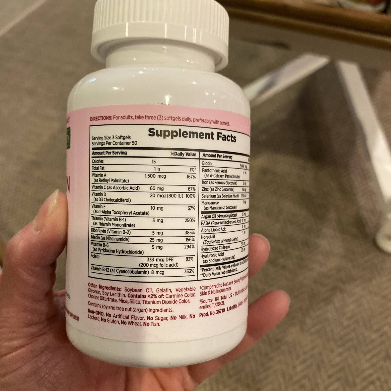 Nature’s Bounty Hair Skin & Nails 150 Softgels W/ 2x Biotin 5000 mcg EXP 10/2025