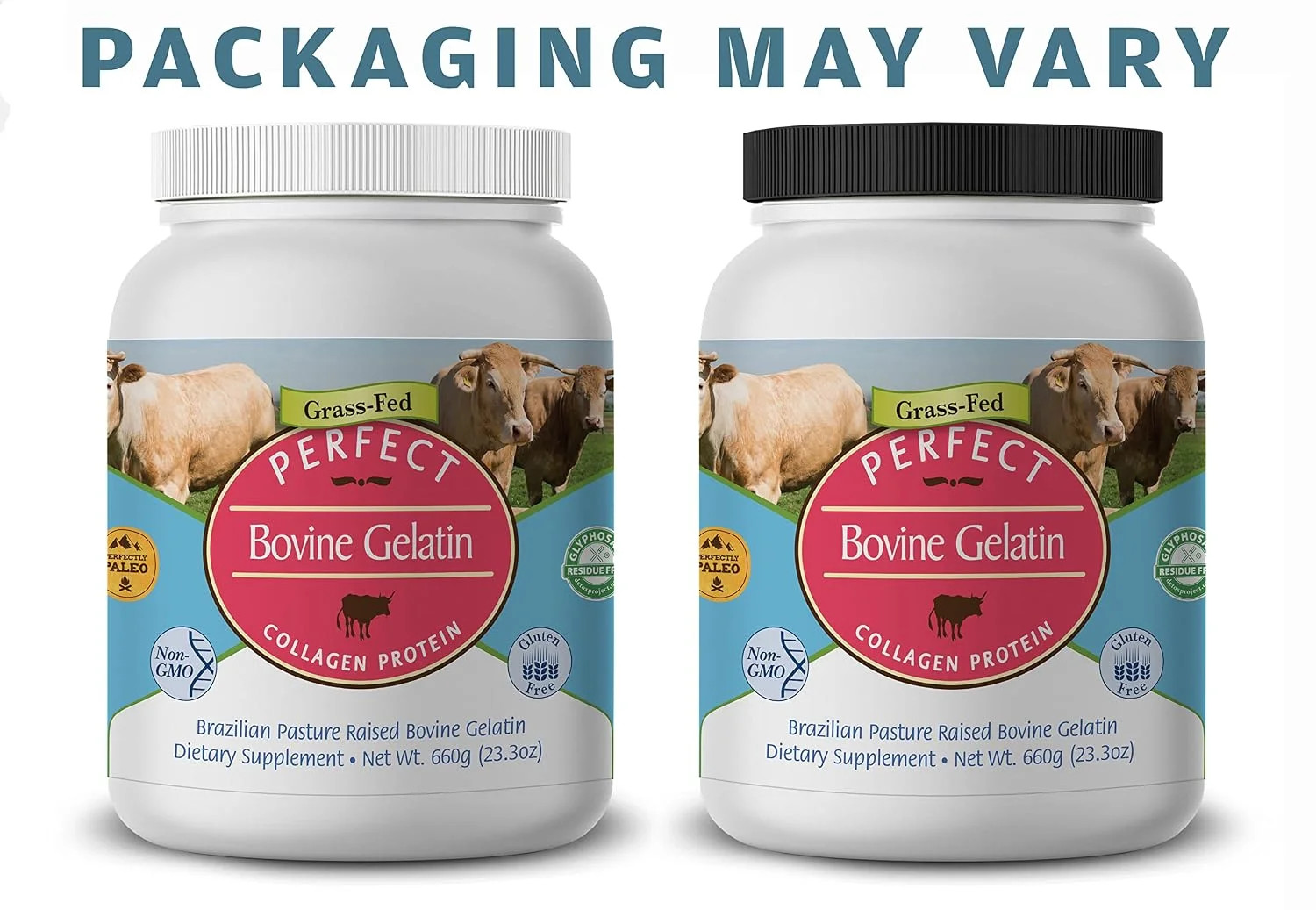 Perfect Bovine 100% Grass-Fed Beef Gelatin Powder 23.3 oz 60 Servings