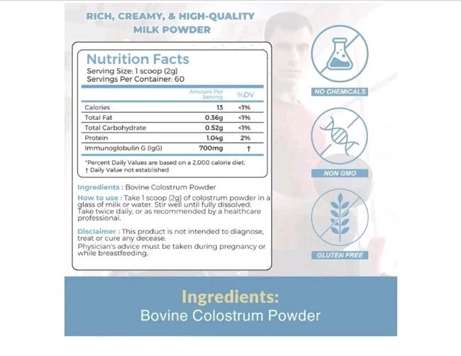 HOLIVANCE Cow Colostrum Powder Unflavored | Natural Bovine Colostrum 4.23oz