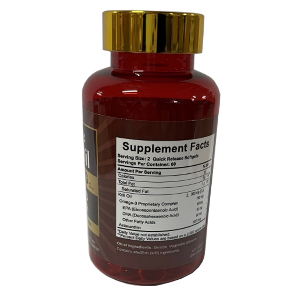 2000 Krill Oil Antarctic mg 120 Softgels |DHA, Omega-3 EPA,with Astaxanthin US