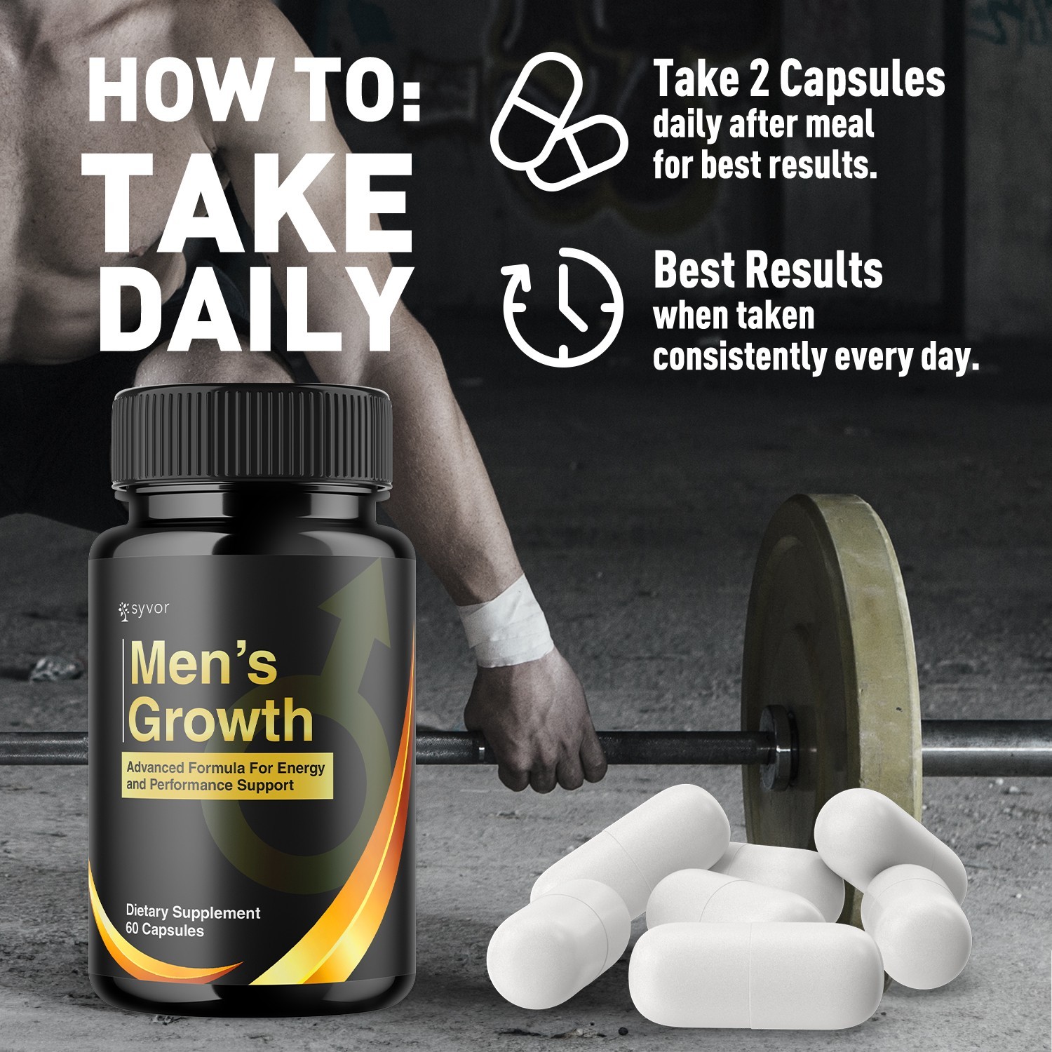 (3 Pack) Men’s Growth Advanced Male Support Supplement Men’sGrowth 180 Capsules