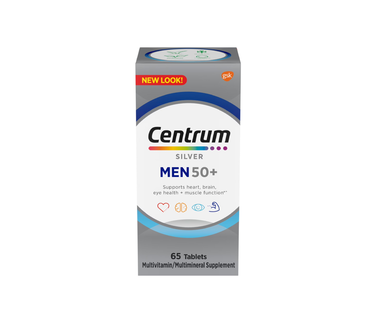 Centrum Silver Mens 50 Plus Multivitamin With Vitamin B & D3, 65 Count.