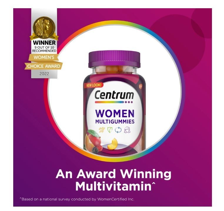 Centrum Multigummies Womens Gummy Vitamin Multivitamin Assorted Fruit 100 Count