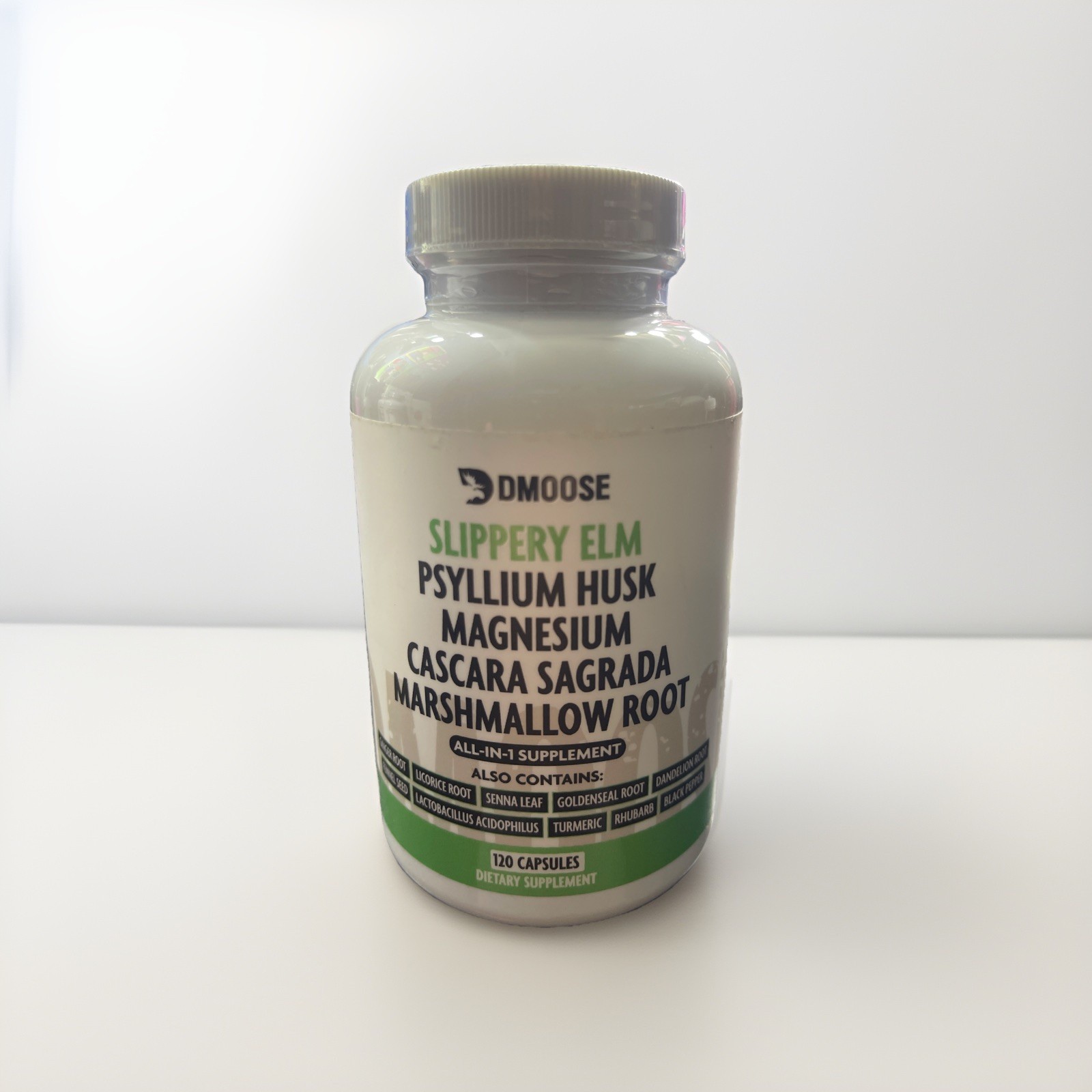 DMoose Slippery Elm Complex – All-in-One Supplement for Gut Wellness, 120 ct