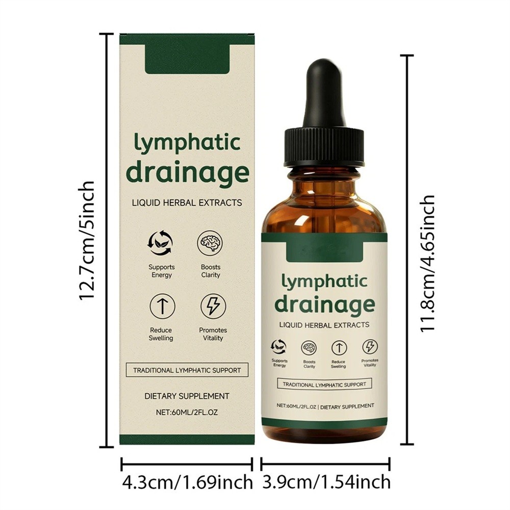 4X 60ml Lymphatic Drainage Drops,Lymphoria for Support Bloat Detox Relief&Immune
