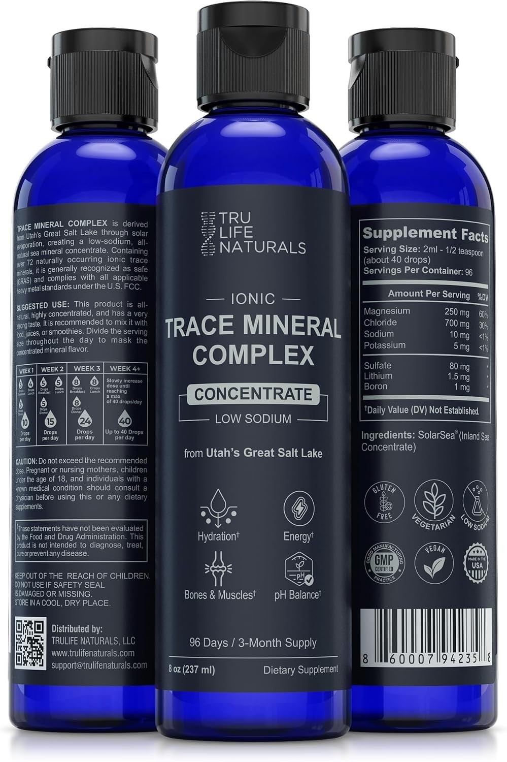 Trace Mineral Complex – 8 oz 96 Servings – 72+ Ionic Minerals Concentrate/Mag…